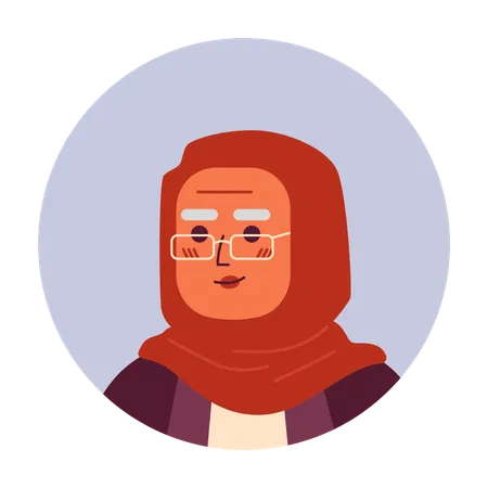 Ältere arabische Frau im Hijab  Illustration