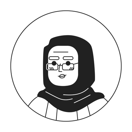 Ältere arabische Frau im Hijab  Illustration