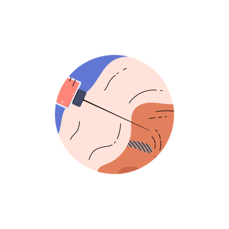 Ältere Person erhält Verfahren der Gesichtsschönheitsinjektion zur Hautverjüngung  Illustration