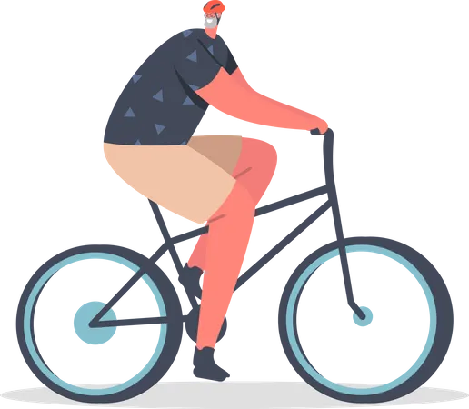Älterer Mann auf Fahrrad  Illustration