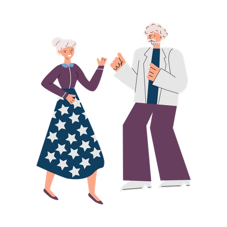 Älteres Paar tanzt  Illustration