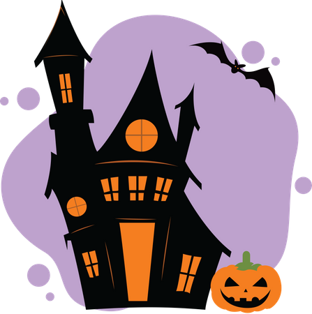 Altes Spukhaus für Halloween  Illustration