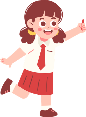 Aluna escrevendo com giz  Ilustração