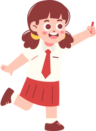 Aluna escrevendo com giz  Ilustração