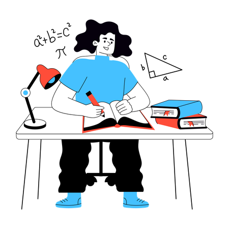 Aluno frequenta a disciplina de Matemática  Ilustração