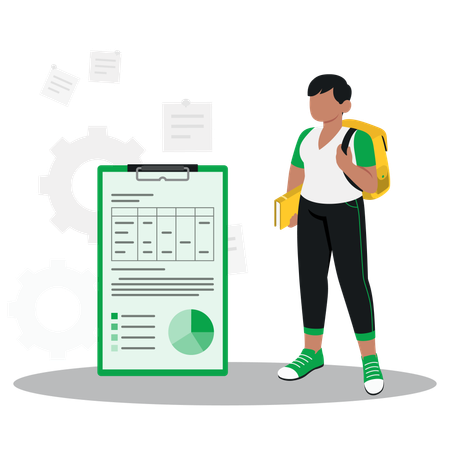 O aluno está resolvendo o trabalho de matemática  Ilustração