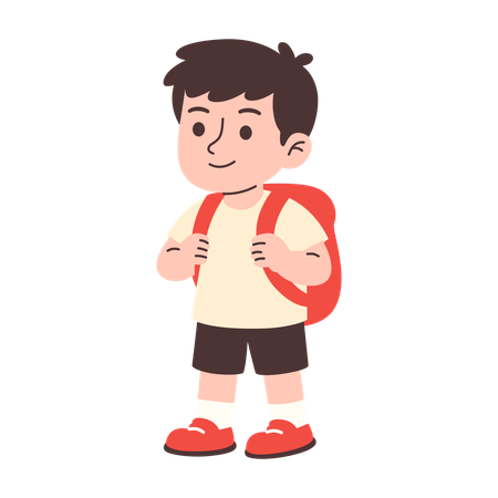 Aluno pronto para a escola  Ilustração