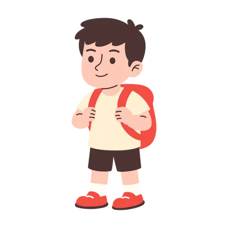 Aluno pronto para a escola  Ilustração