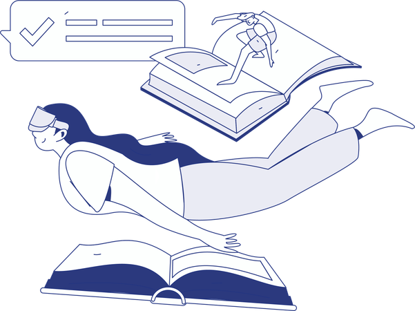 Alunos com plano de estudos  Ilustração