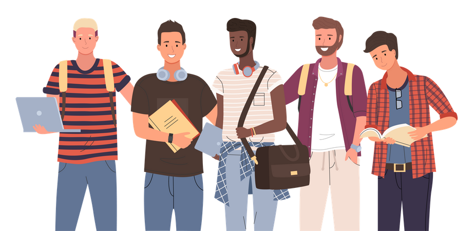 Alunos de instituição de ensino  Ilustração
