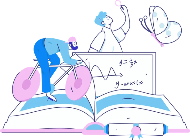 Alunos se preparando para o teste de matemática  Ilustração