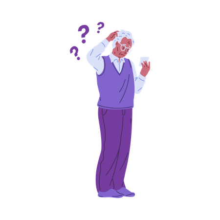 Alzheimer's Disease symptoms educational  Illustration