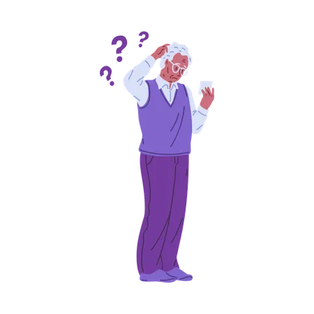 Alzheimer's Disease symptoms educational  Illustration