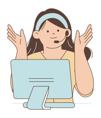 Representante de servicio al cliente amigable  Ilustración