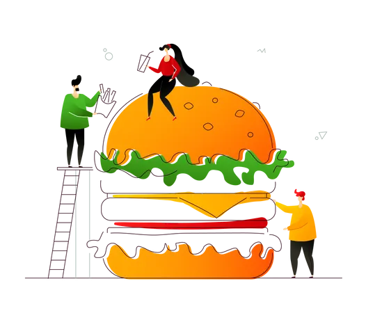 Amante de fast-food  Ilustração