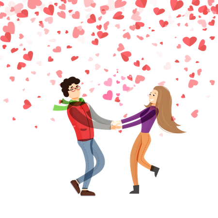 Amantes dançando juntos  Ilustração