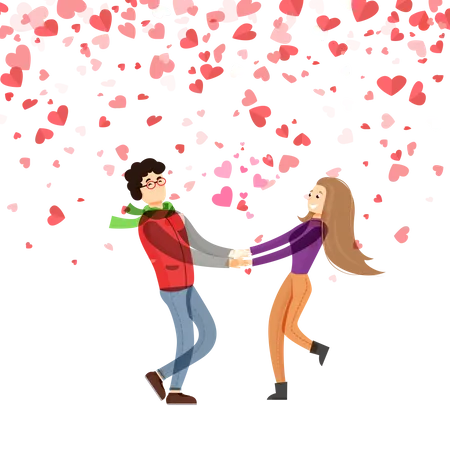 Amantes dançando juntos  Ilustração