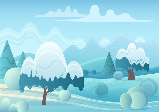 Ambiance hivernale  Illustration