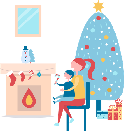 Ambiente navideño  Ilustración