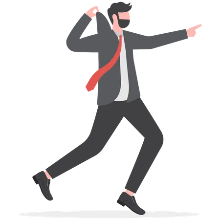 Self Motivation To Inspire Yourself To Succeed In Work Self Improvement Or Empower To Achieve Business Goal Concept Ambitious Businessman Use His Hand To Push Himself To Proactively Move Forward Illustration