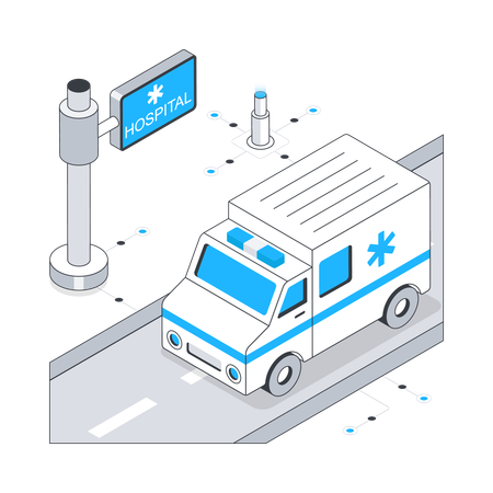 Ambulance à l'hôpital  Illustration