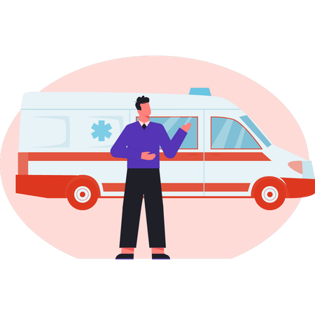 Ambulance doctor with consignment  Illustration