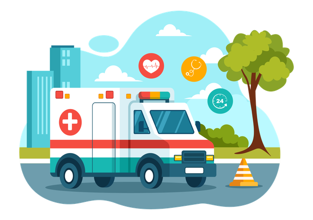 Ambulance for medical emergency  イラスト
