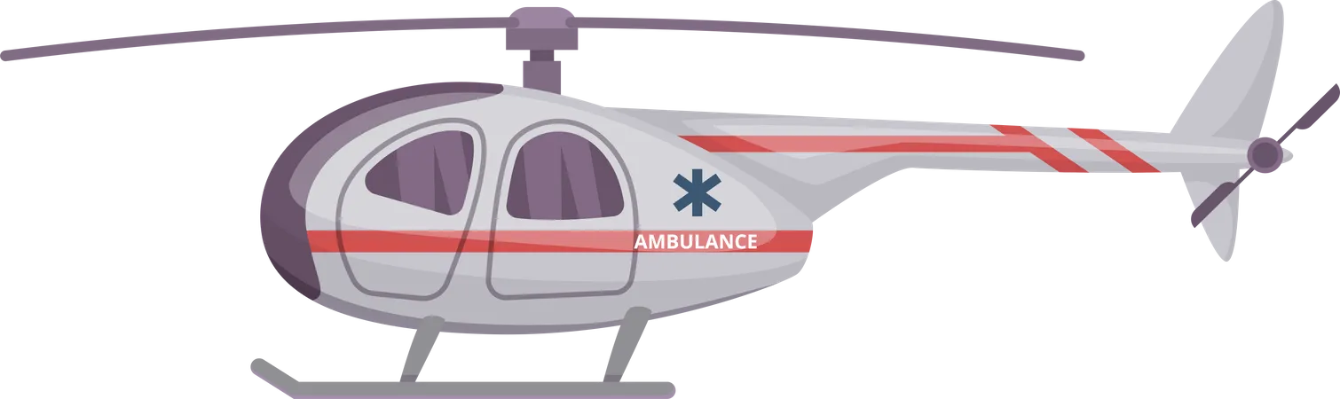 Ambulance Cars Health Rescue Service Vehicle Van Helicopter Illustration