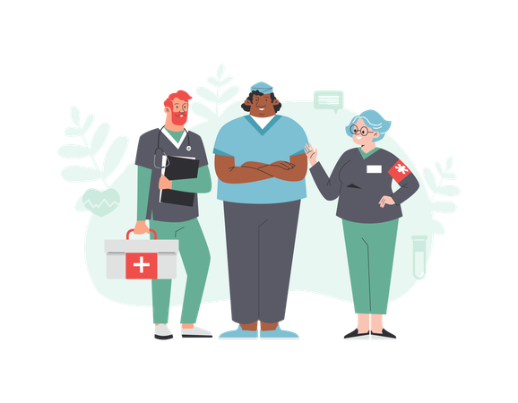 Ambulance paramedic team  Illustration