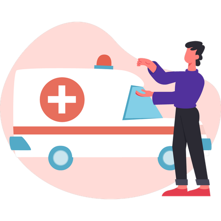 Ambulance pour urgence médicale  Illustration