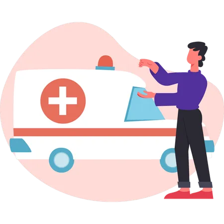 Ambulance pour urgence médicale  Illustration