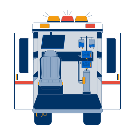 Ambulance with medical equipment  Illustration