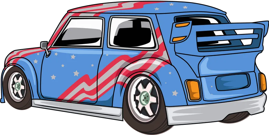 American Classic Car Vector Illustration Illustration