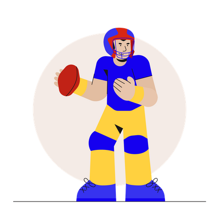 American Football Player Illustration