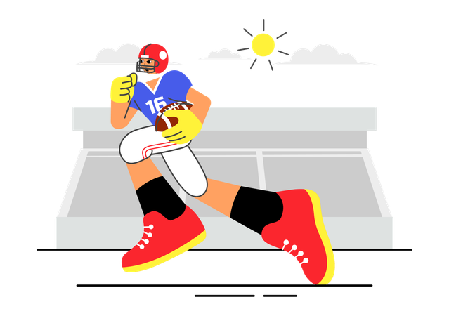 American football player  Illustration