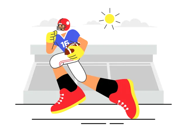 American football player  Illustration