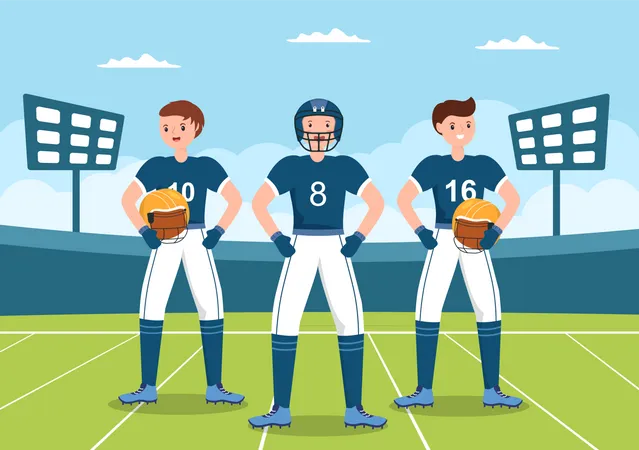 American Football Player  Illustration