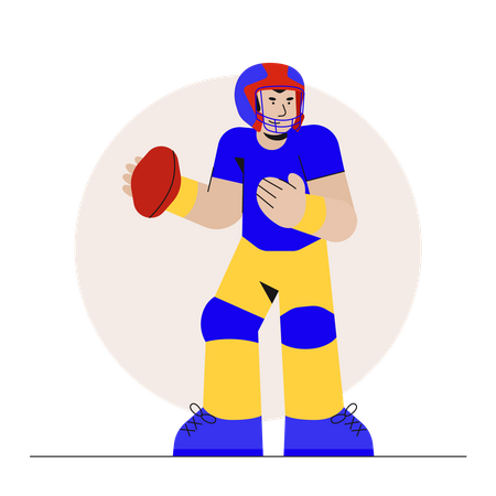 American Football Player  Illustration