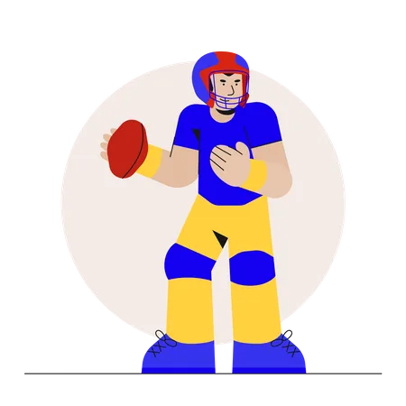 American Football Player  Illustration