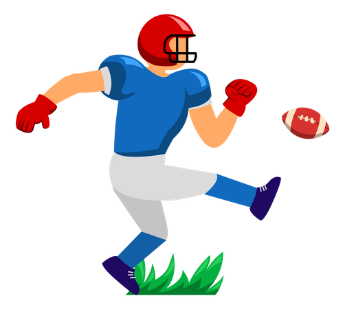 American Football Player kick ball  Illustration