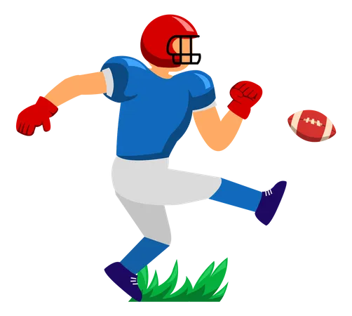 American Football Player kick ball  Illustration