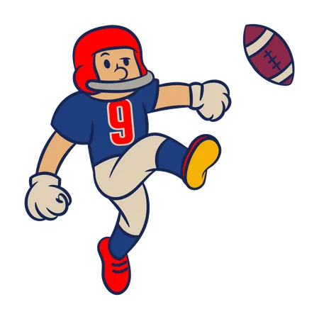 American Football Player kick ball  Illustration