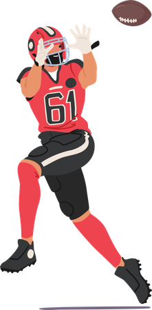 American Football Player Leaps Gracefully  Illustration