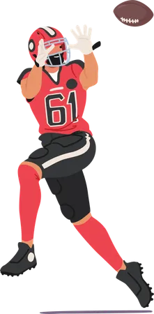 American Football Player Leaps Gracefully  Illustration