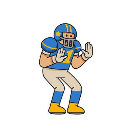American Football Player Moves  Illustration