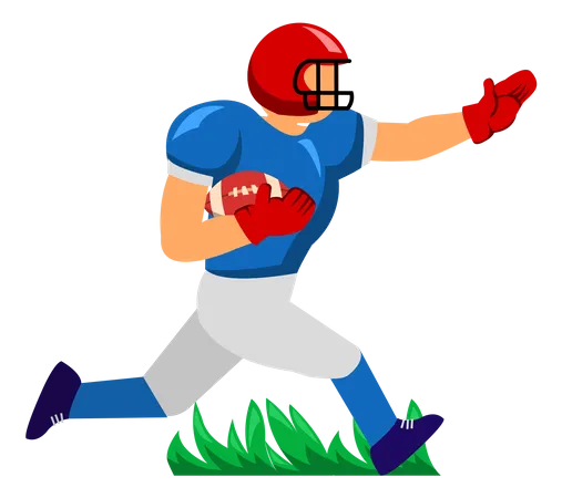 American Football Player running  Illustration