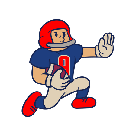 American Football Player running  Illustration