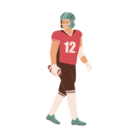American football player standing  Illustration