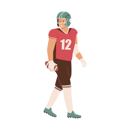 American football player standing  Illustration