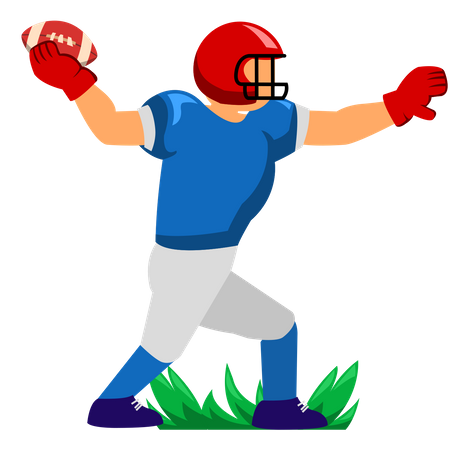 American Football Player throwing ball  Illustration